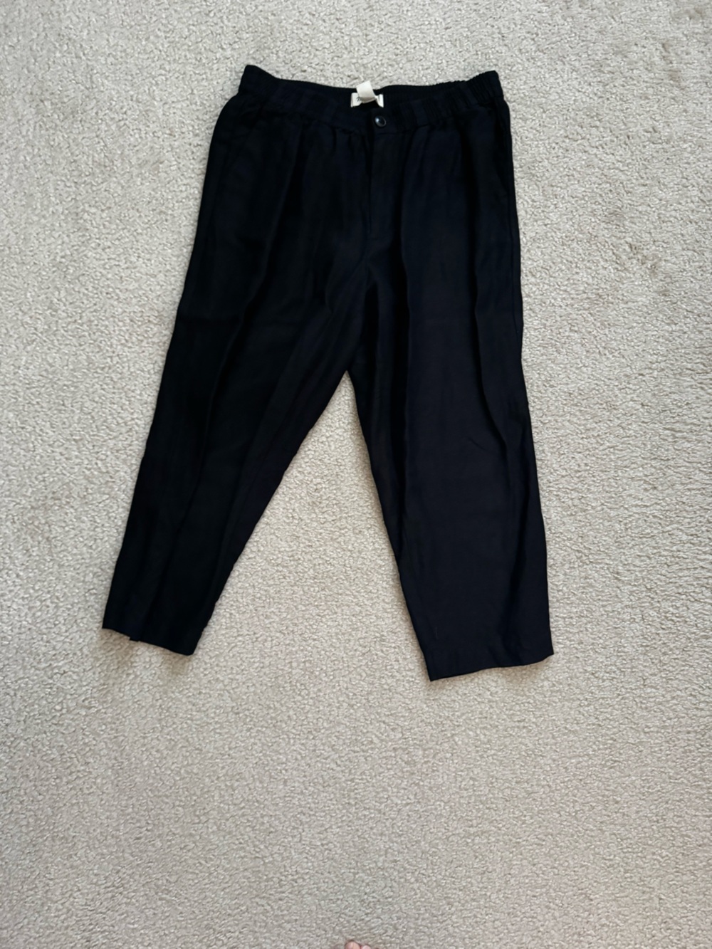 Madewell Black Cropped Relaxed Trousers